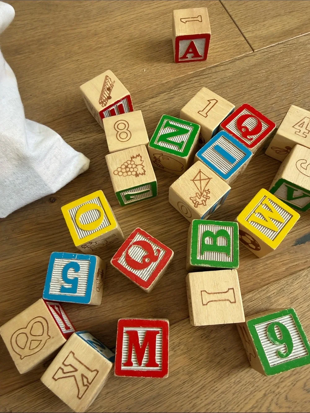 Melissa & Doug Wooden Alphabet & Number Blocks - Red, Blue, Green, Yellow